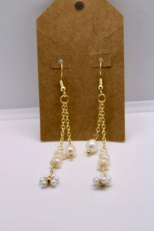 Sunflower Pearl Earrings Cositasbella Jewelry