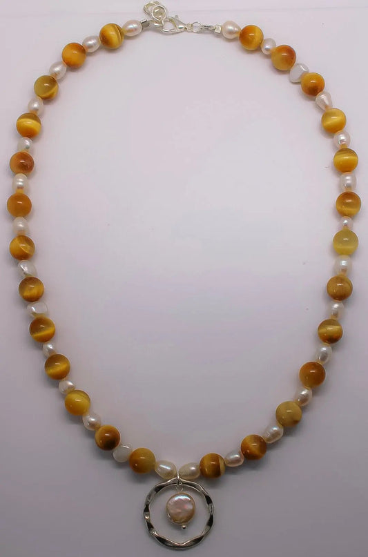 Sun Pearl Pendant Necklace Cositasbella Jewelry
