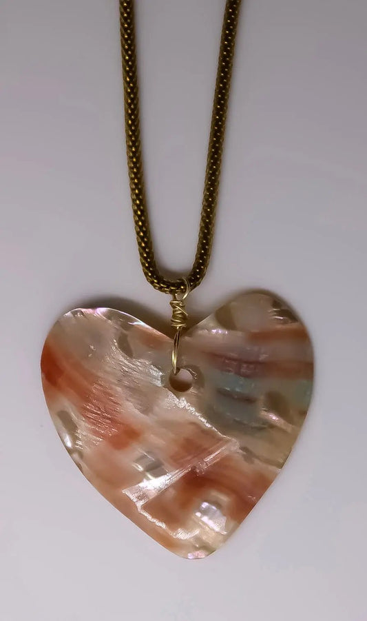 Abalone Sacred Heart Necklace Cositasbella Jewelry