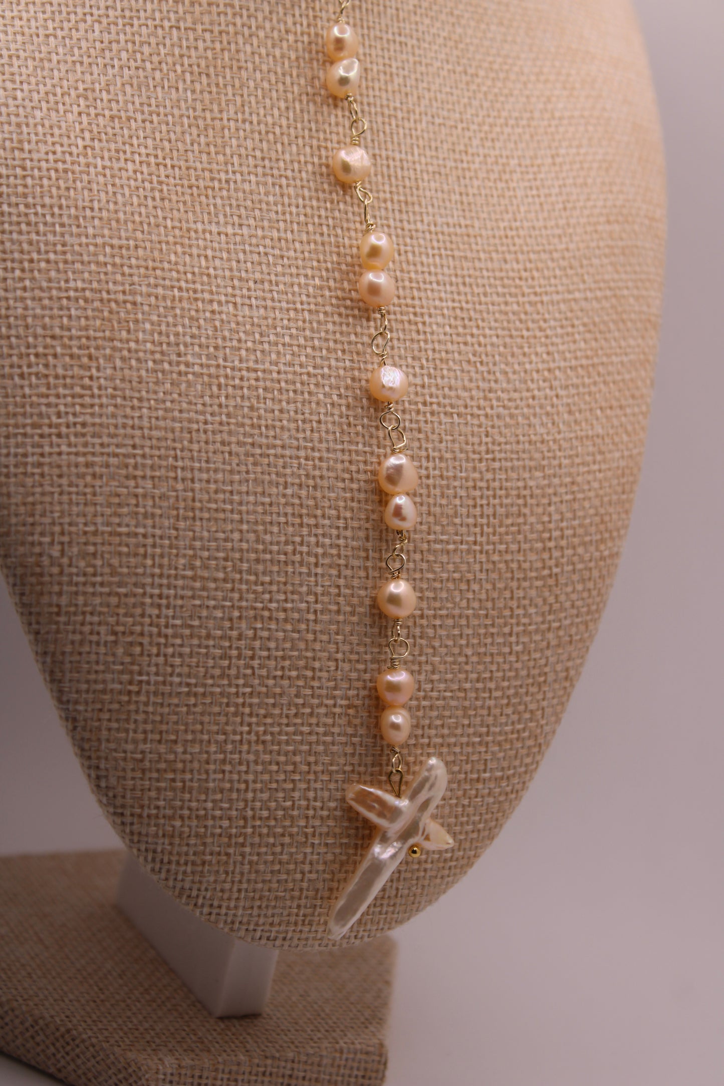 Rosary Pearl Necklace