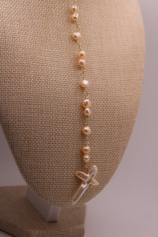 Rosary Pearl Necklace