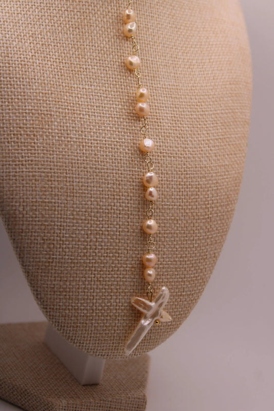 Rosary Pearl Necklace Cositasbella Jewelry