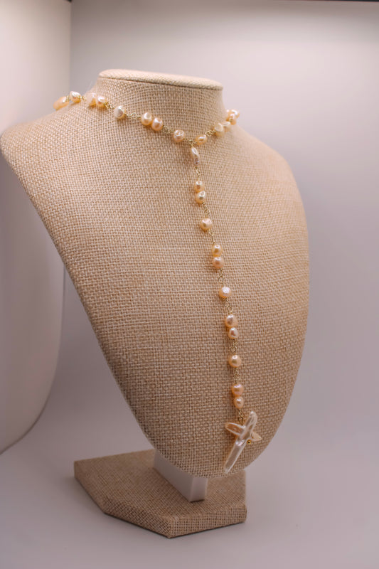 Rosary Pearl Necklace