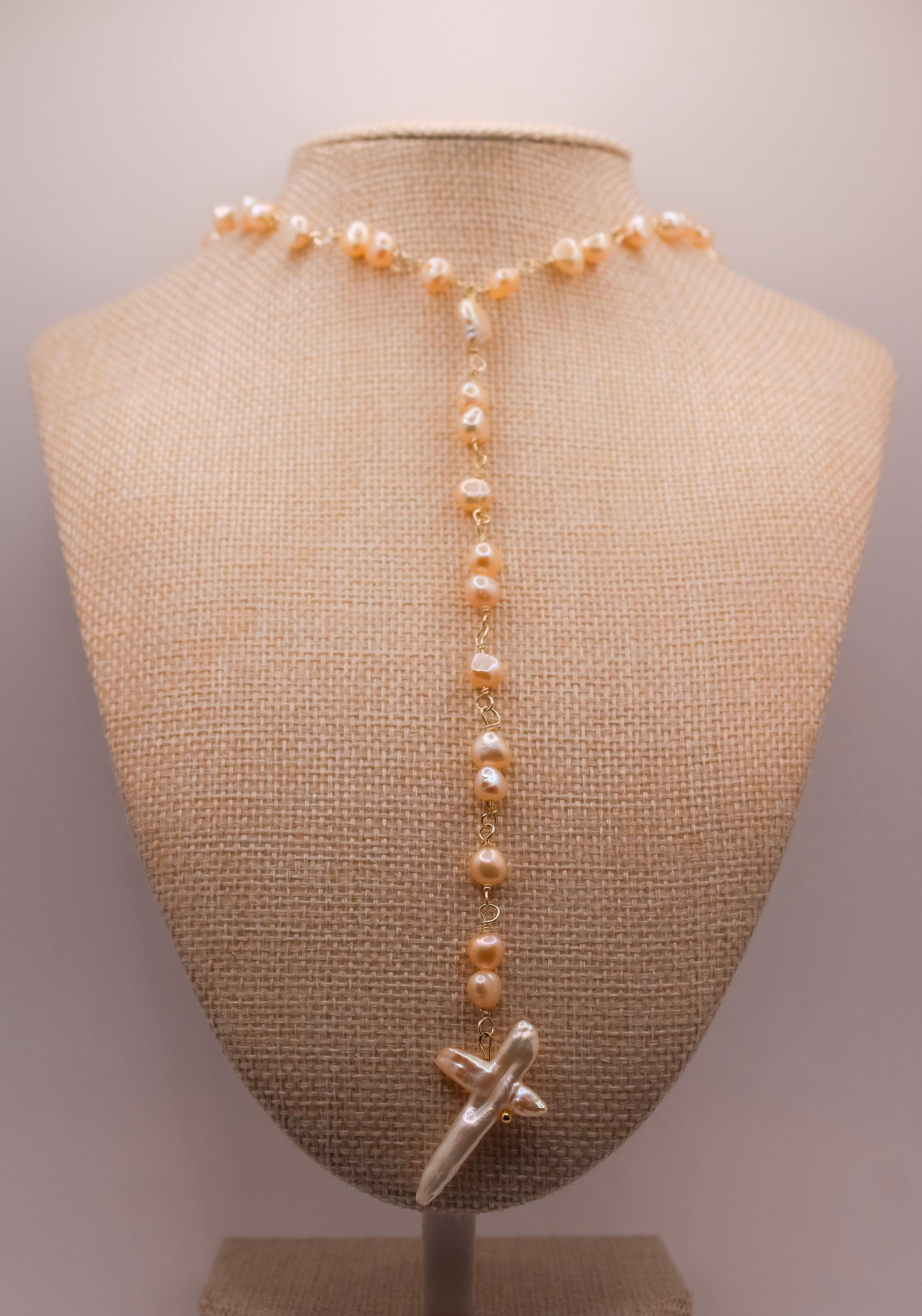 Rosary Pearl Necklace