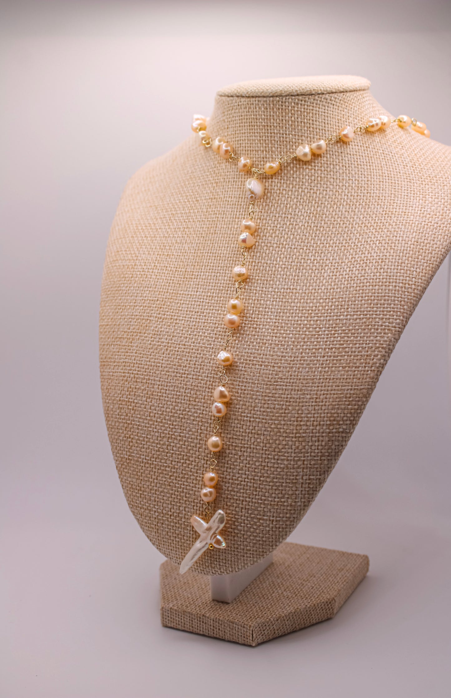 Rosary Pearl Necklace