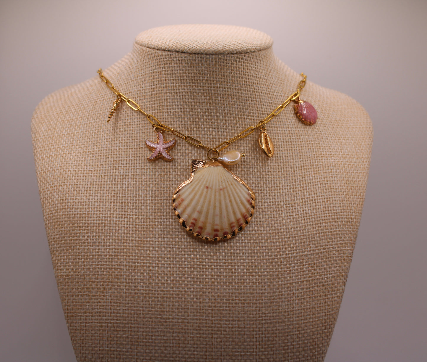 Pink Shell Charm Necklace