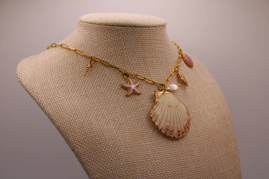 Pink Shell Charm Necklace Cositasbella Jewelry