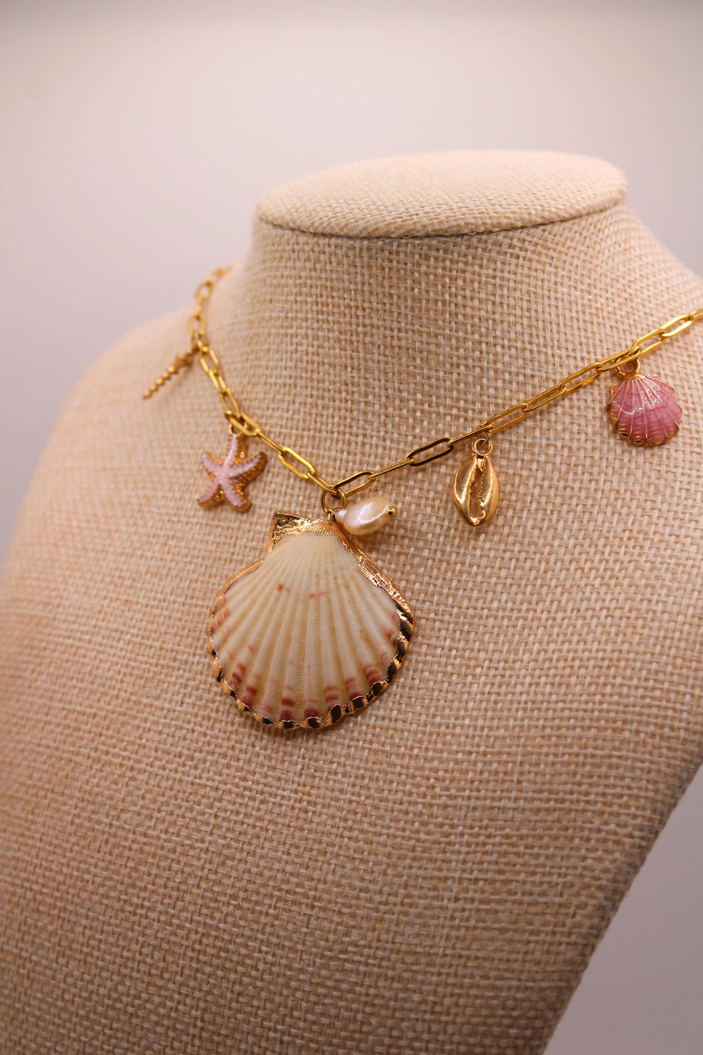 Pink Shell Charm Necklace Cositasbella Jewelry
