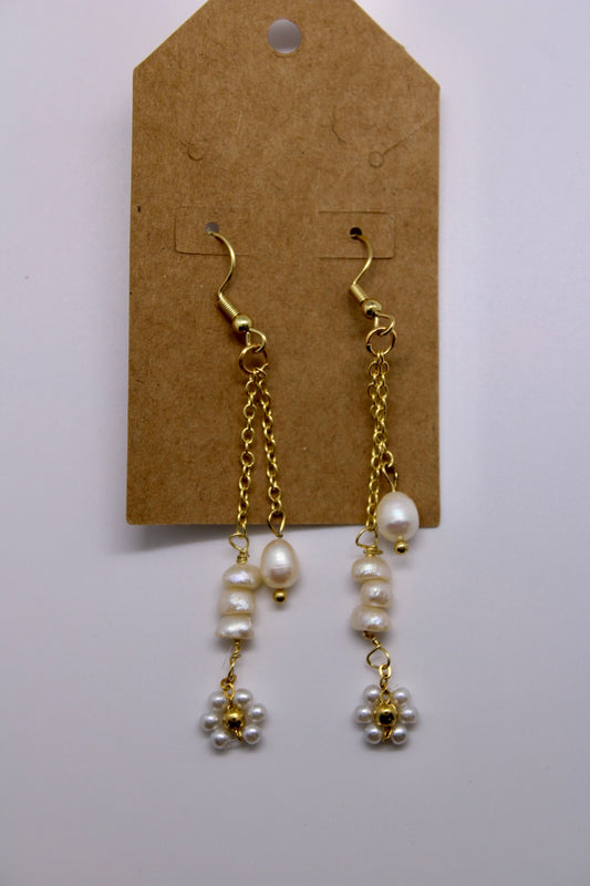 Sunflower Pearl Earrings