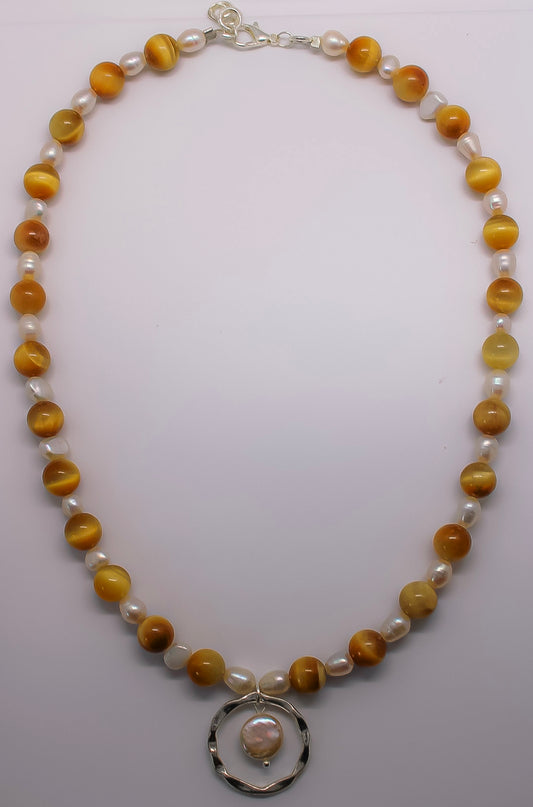 Sun Pearl Pendant Necklace