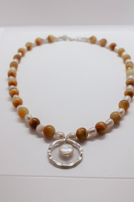 Sun Pearl Pendant Necklace