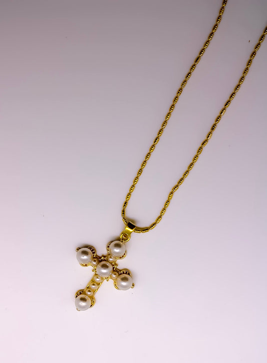 Pearl Cross Necklace