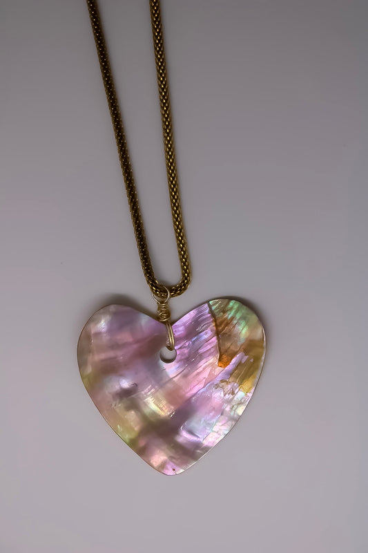 Abalone Sacred Heart Necklace
