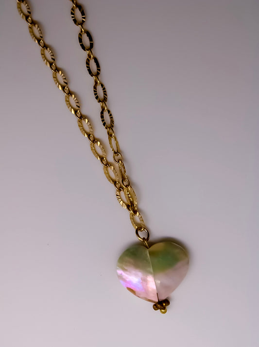 Pearl Heart Charm Necklace