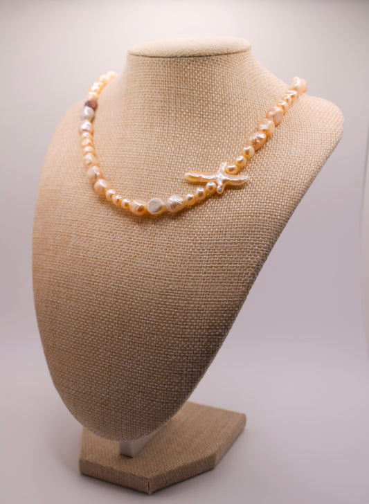 Pearl Cross Chocker