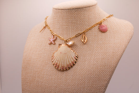 Pink Shell Charm Necklace