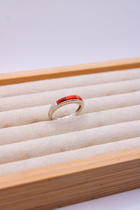 Coral Turquoise Inlay Band