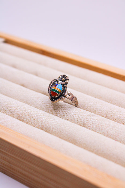 Floral Vintage Quac Turquoise Ring