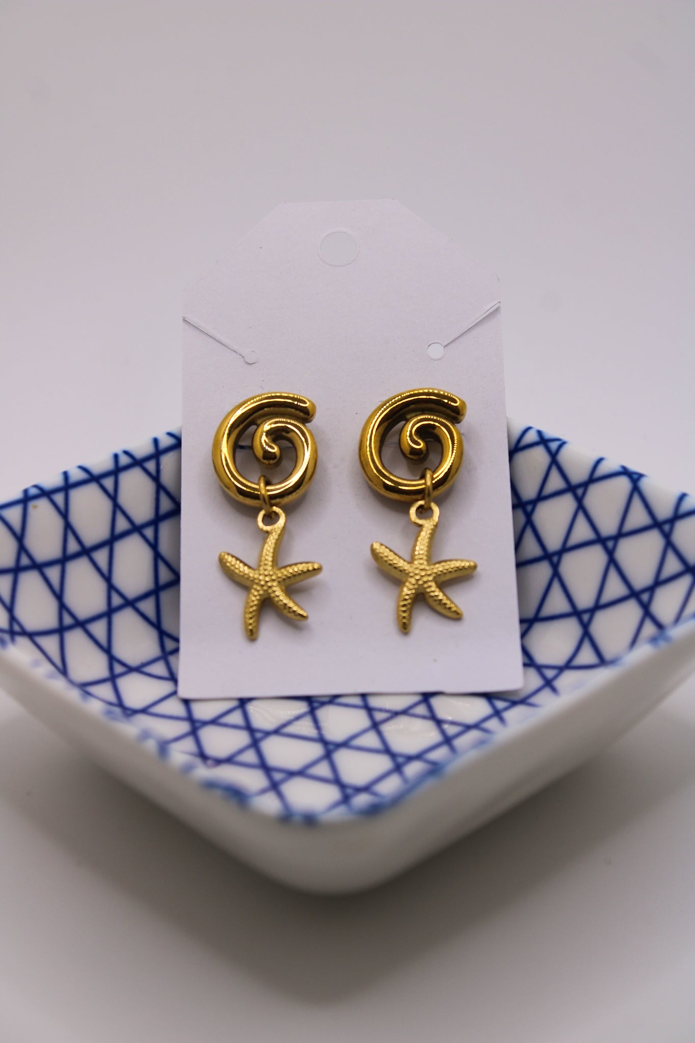 Tidal Swirl Starfish Earrings