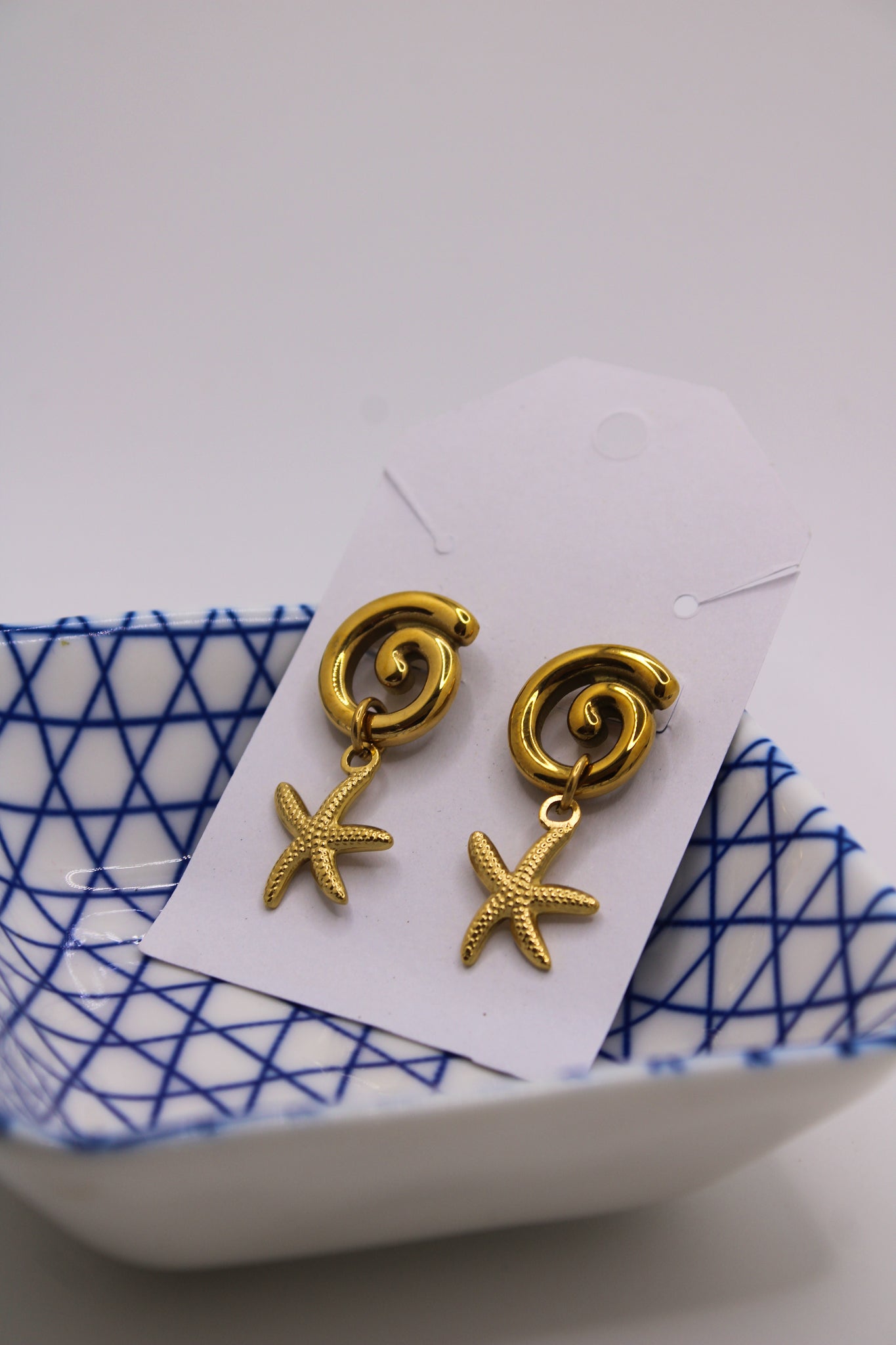 Tidal Swirl Starfish Earrings