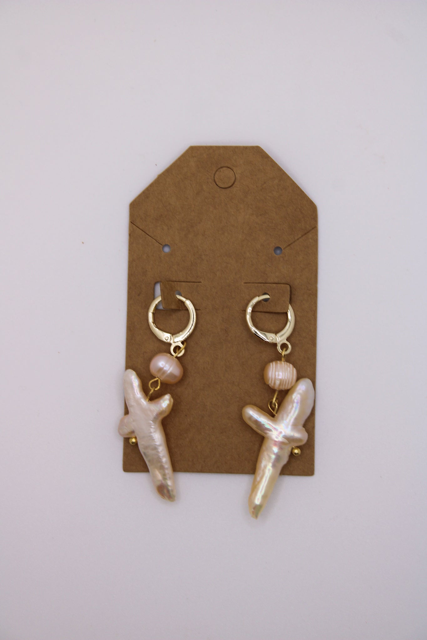 Pearl Cross Earrings