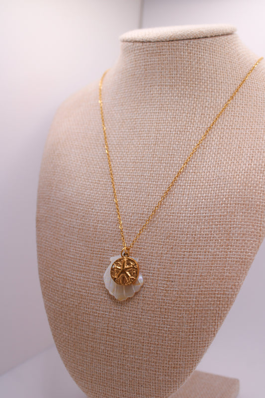Coastal Pearl & Sand Dollar Necklace