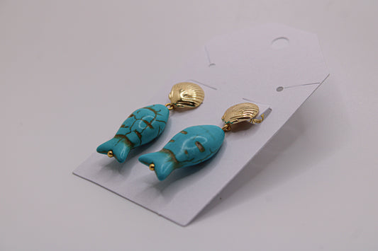 Turquoise Fish Earrings