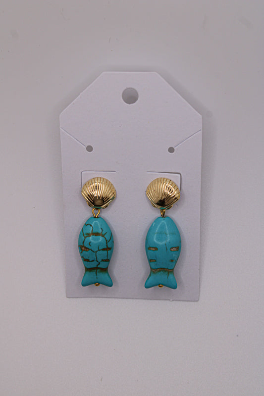 Turquoise Fish Earrings