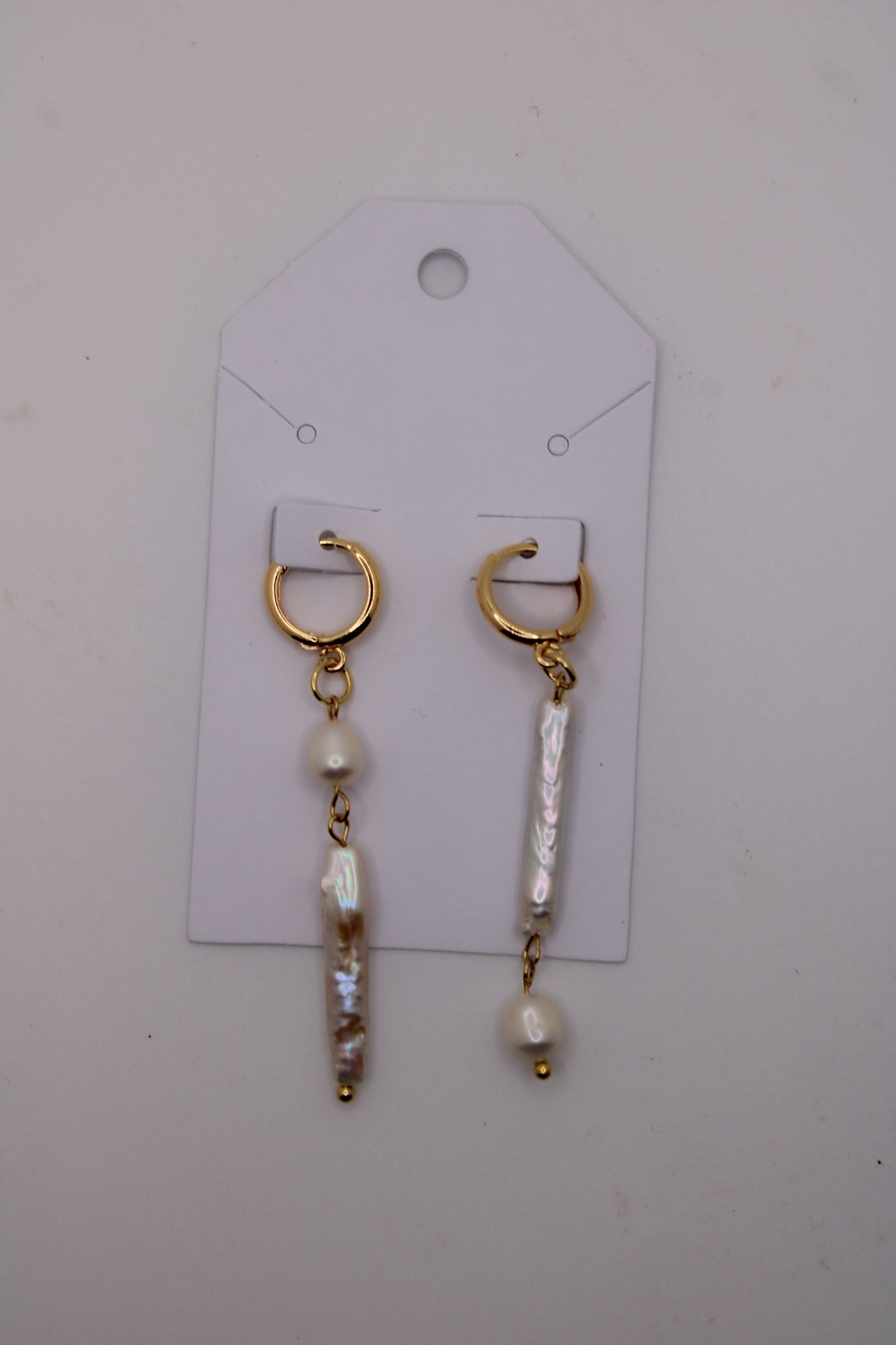 Elegant Pearl Drop Hoop Earrings