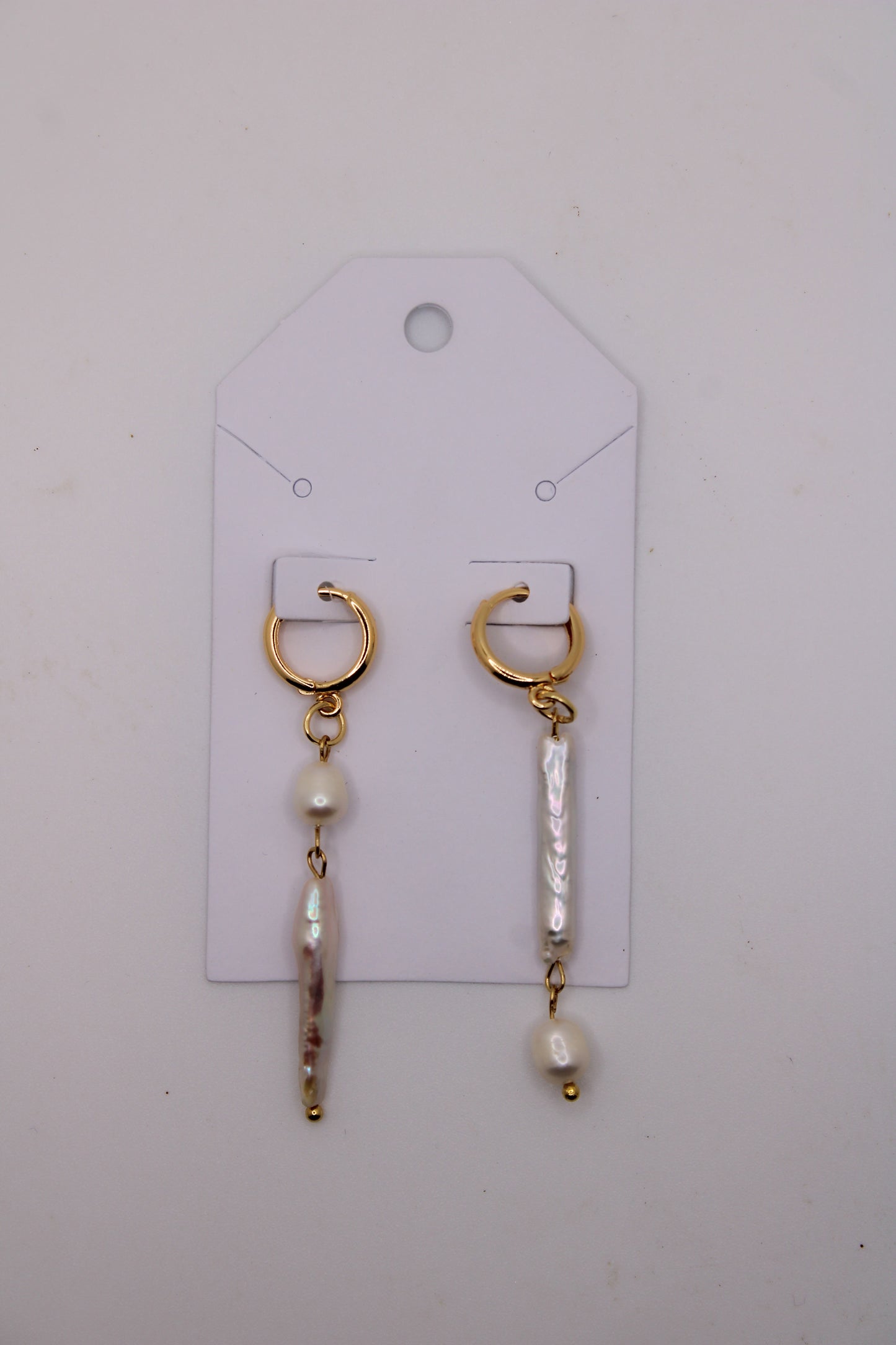 Elegant Pearl Drop Hoop Earrings