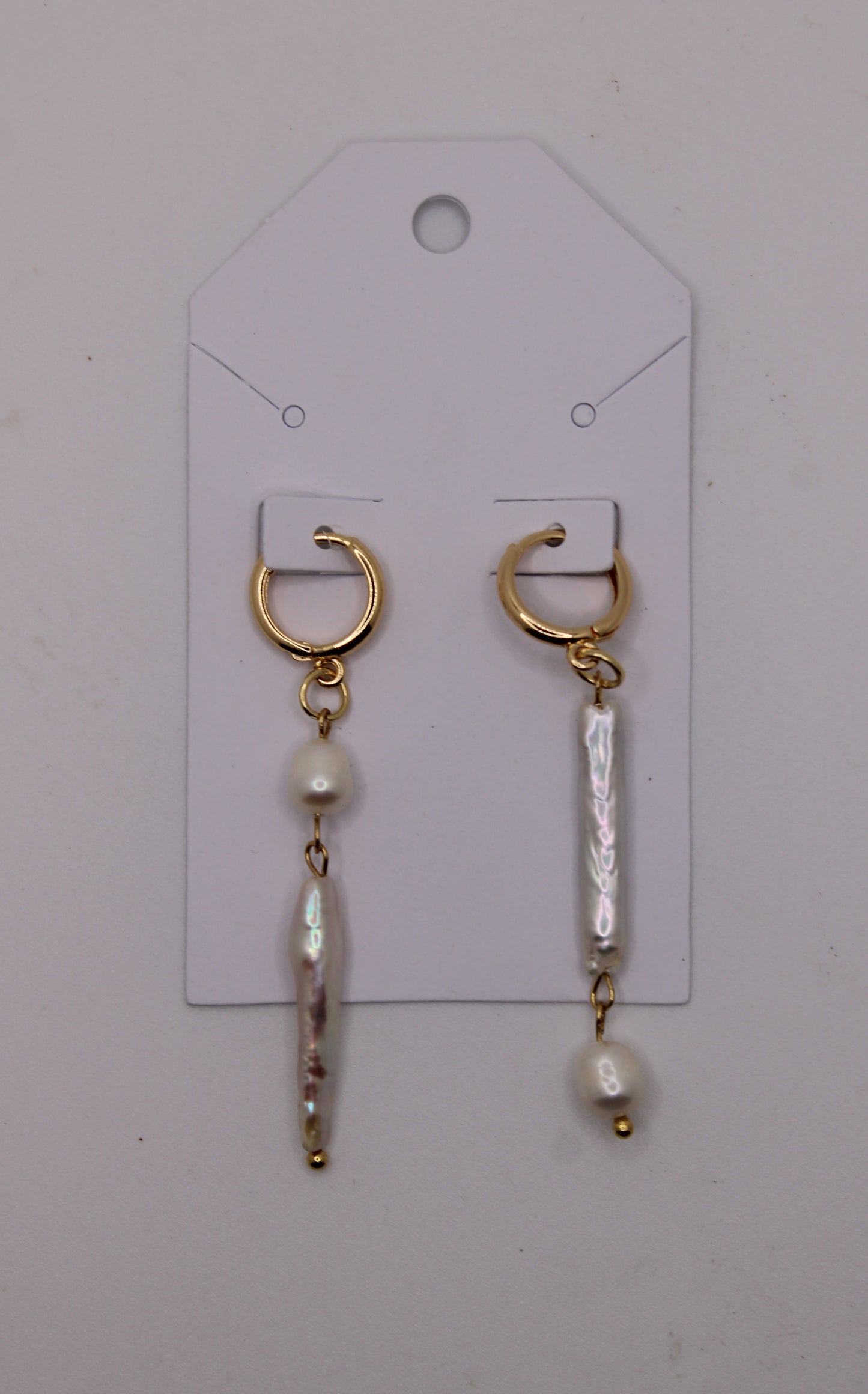 Elegant Pearl Drop Hoop Earrings
